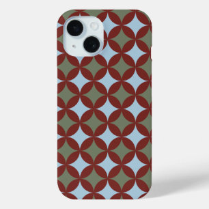 Coque Pour iPhone 15 Couleurs rétro Mi-Siècle Cercles modernes