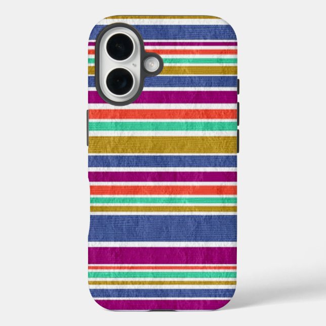 Coques Case-Mate iPhone Couleurs Rétro Texturé Rayé (Verso)