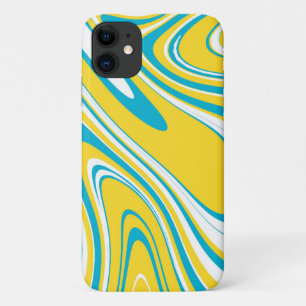 Case-Mate iPhone Case Couleurs Turquoises Jaunes Marbre Motif Swirl Abst