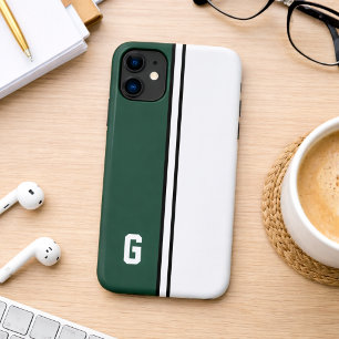 Case-Mate iPhone Case Couleurs universitaires vert et blanc 