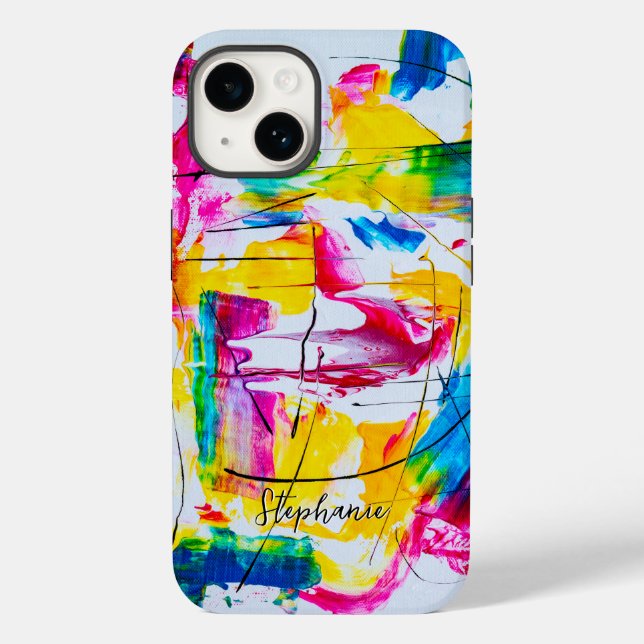 Coques Case-Mate iPhone Couleurs vives en gras Art Abstrait (Verso)