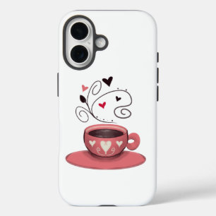 Coque Pour iPhone 16 Coupe de café rose