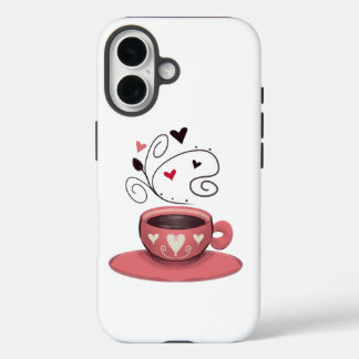 Coque Pour iPhone 16 Coupe de café rose