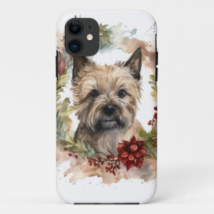 Case-Mate iPhone Case Coupe de fête de la couronne de Noël de Cairn Terr