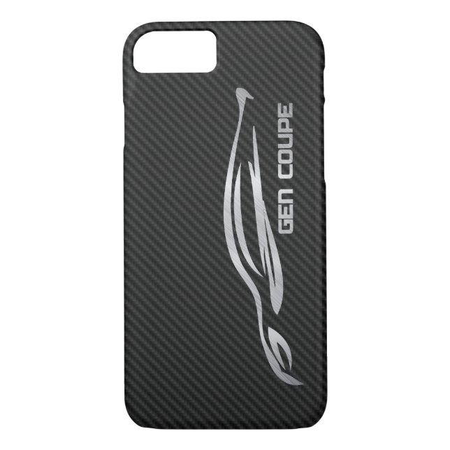Coques Case-Mate iPhone Coupe Genesis Hyundai - Argent sur Faux Carbon (Dos)
