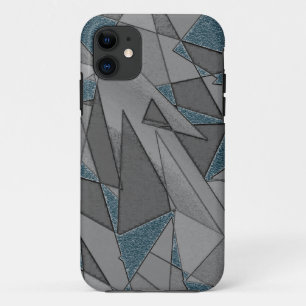 Case-Mate iPhone Case Coupes triangulaires gris avec des pièces bleues f