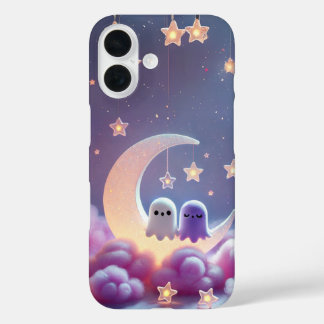 Coque Pour iPhone 16 Couple fantôme sur la conception de la lune