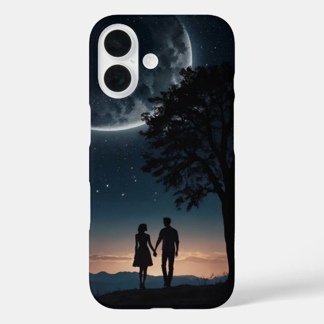 Coques Case-Mate iPhone Couple romantique sous la lune (Verso)
