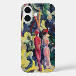 Coques iPhone 16 Couple sur la piste forestière par August Macke