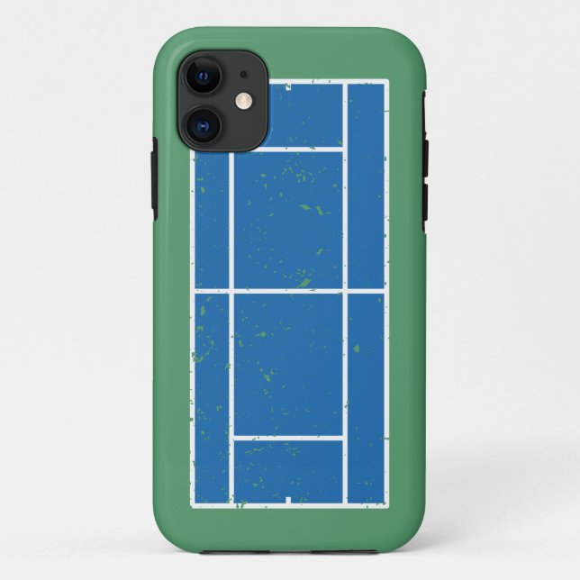 Coques Case-Mate iPhone Cour de Tennis Bleu et Vert Style déstressé (Dos)