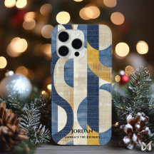 Courbes bleu et or - Elégance géométrique artistiq