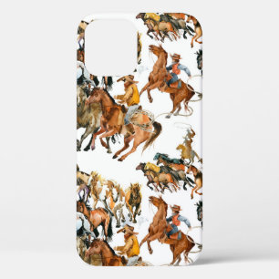 Case-Mate iPhone Case Courir des chevaux sans couture motif. Cowboy amér