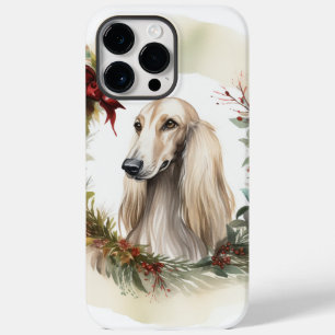Coque Pour Pour iPhone 14 Pro Max Couronne de Noël Afghan Hound Chien de fête