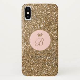 Case-Mate iPhone Case Couronne de princesse à paillettes or rose pour fi