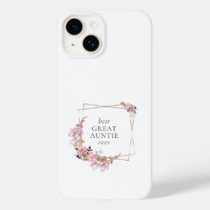 Coque Pour iPhone 14 Couronne d'or rose floral personnalisée