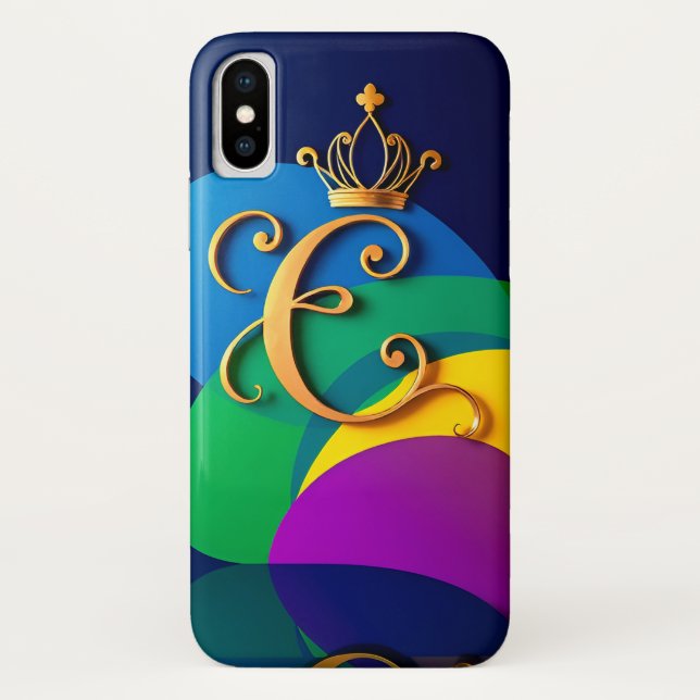 Coques Case-Mate iPhone Couronne Dorée Lettre C Monogramme Royal Élégance  (Dos)