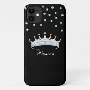 Case-Mate iPhone Case Couronne princière et gemmes confetti sur noir