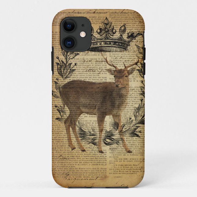 Coques Case-Mate iPhone Couronne rustique outdoorsman blanc buck cerf (Dos)