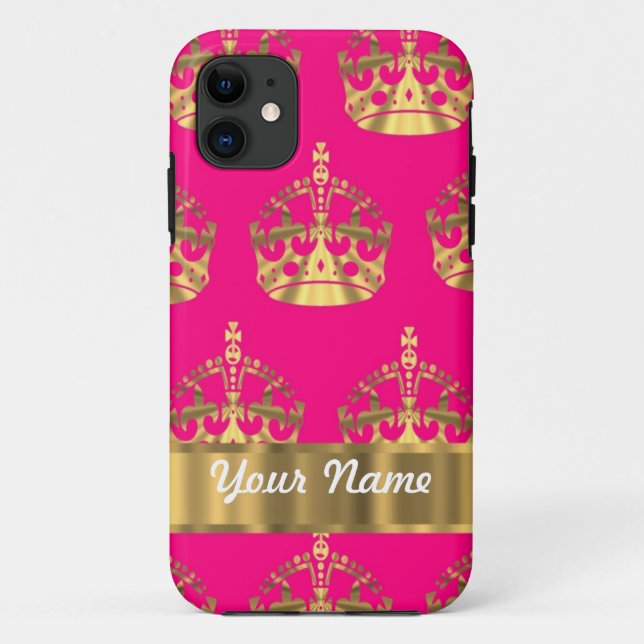 Coques Case-Mate iPhone Couronnes d'or sur des roses indien (Dos)