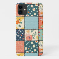 Courtepoint Patchwork Floral Coloré avec Impressio