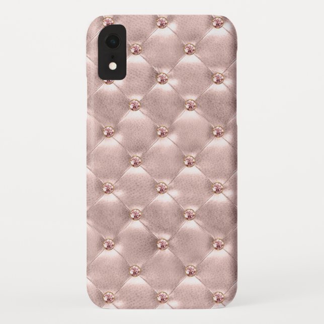 Coques Case-Mate iPhone Coussin pointu rose bijou or Bling  (Dos)