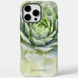 Coques iPhone 16 Pro Max Coutume de Succulent d'aquarelle