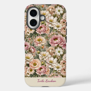 Coque Pour iPhone 16 Couvert De Vieux Roses