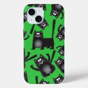 Coque Pour iPhone 15 Couverture de téléphone cellulaire pour chat noir 
