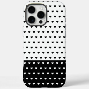 Coques iPhone 16 Pro Max Couverture Motif de coeur noir et blanc pour iPhon