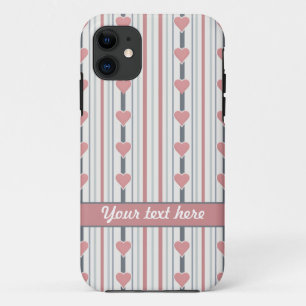Coques Pour iPhone Couverture personnalisée Coeurs et rayures iPhone