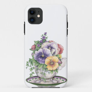 Coque Case-Mate Pour iPhone Couverture pour iPhone Pansy Teacup Vintage