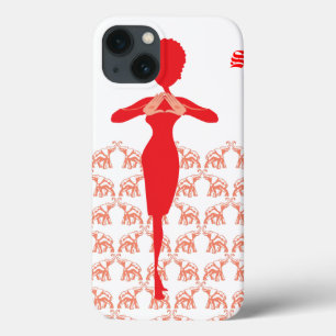Etui iPhone 13 Couverture rouge d'iPad d'éléphant