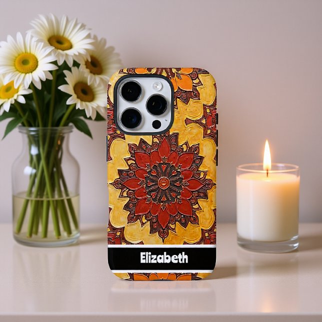 Coques Case-Mate iPhone Couverture téléphonique en fleurs Mandala personna (Créateur téléchargé)