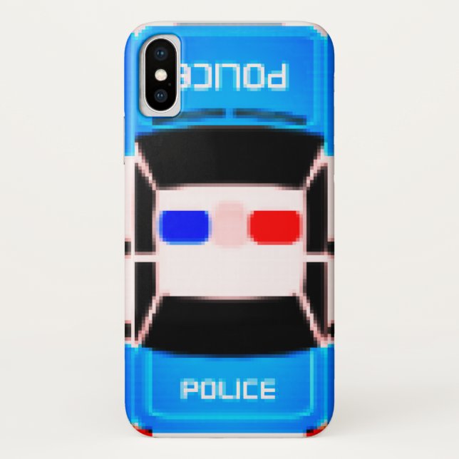 Coques Case-Mate iPhone Couvre-voiture de police de pixel rétro (Dos)