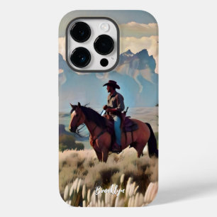 Coque Pour iPhone 14 Pro Cow-boy sur cheval bai