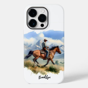 Coque Pour iPhone 14 Pro Cow-boy sur cheval bai