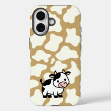 Cow Pattern à White on Light Brown et Cow
