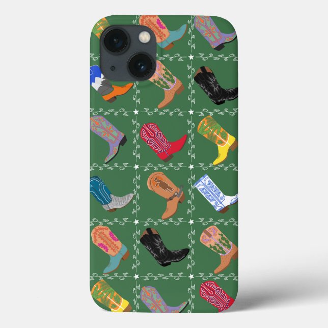 Coques Case-Mate iPhone Cowboy Boots Print Colorful Fun Western Phone Case (Verso)