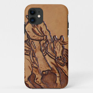 Case-Mate iPhone Case Cowboy en cuir occidental de rodéo d'équitation