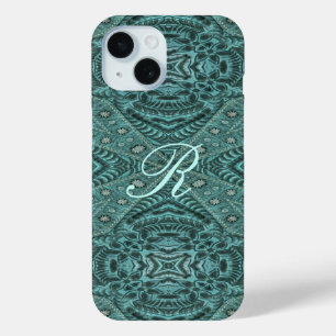 Coque Pour iPhone 15 Cowboy mode Western Pays Turquoise Cuir