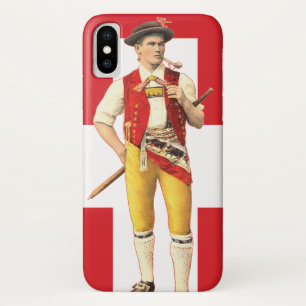 Coque iPhone X Cowboy suisse d'Appenzell dans le costume
