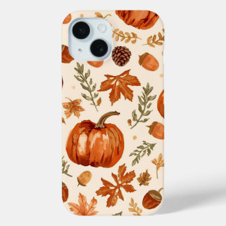 Coque Pour iPhone 15 Cozy Autumn Aesthetic Pattern Phone Case