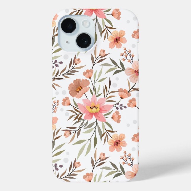 Coques Case-Mate iPhone Cozy Botanical Fleur de Pêche Floral à pois pour i (Verso)