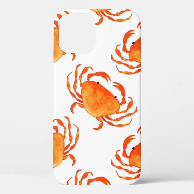 Coques Case-Mate iPhone Crabes orange sans couture motif (Verso)