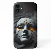 Cracked Porcelain Mask Dark Luxury iPhone 11 Case