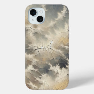 Coque iPhone 15 Mini Crackle rustique Abstrait