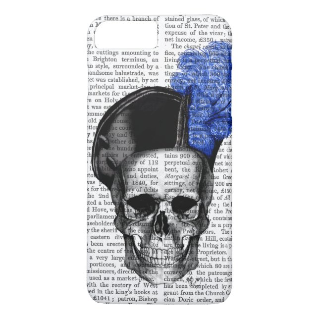 Coques Case-Mate iPhone Crâne avec Casquette bleu (Dos)