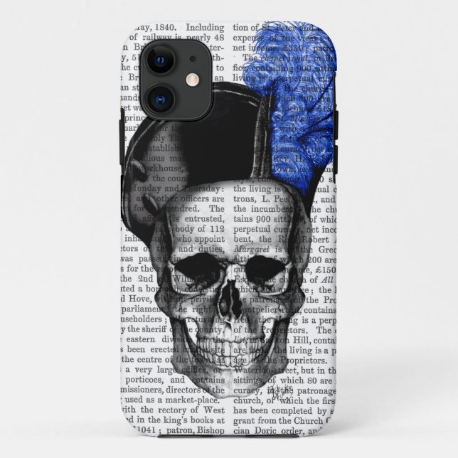 Coques Case-Mate iPhone Crâne avec le casquette bleu (Dos)