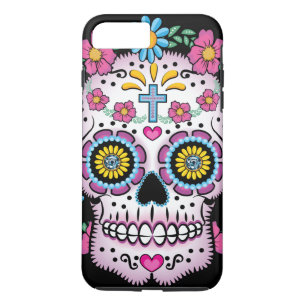 Coque iPhone 8 Plus/7 Plus Crâne de Dia de los Muertos Sugar