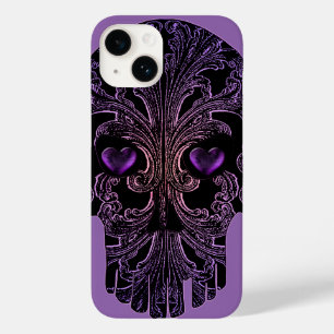 Coque Pour iPhone 14 Crâne de Filigree dans les nuances de violet